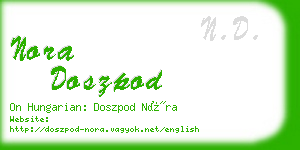 nora doszpod business card